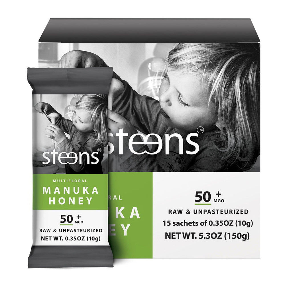 Steens Raw Multifloral Manuka Honey 15 Sachet Mgo 50 Plus, 5.25 Oz